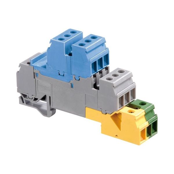 D4/6,LNTP8, SCREW CLAMP TERMINAL BLOCK, INSTALLATION, BLUE, GREEN, GREY, 17.5MM SPACING image 1