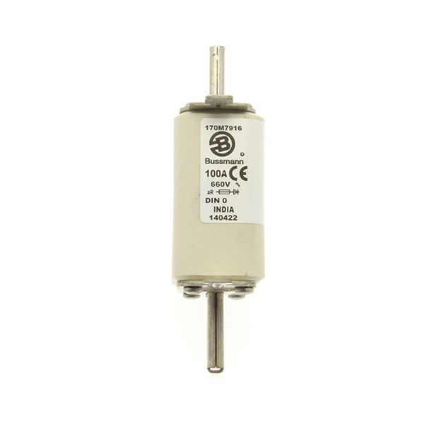 Fuse-link, high speed, 100 A, AC 660 V, DIN 0, aR, DIN, IEC, single indicator, live gripping lugs image 5