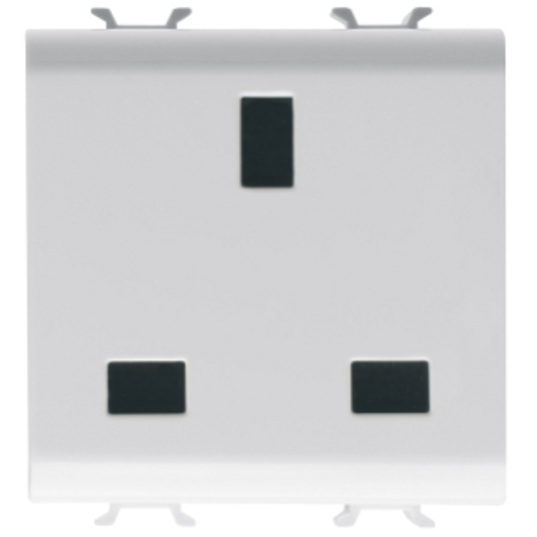 BRITISH STANDARD SOCKET-OUTLET 250V ac - 2P+E 13A - 2 GANG - GLOSSY WHITE - CHORUSMART image 1