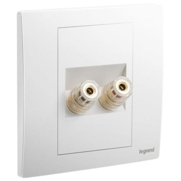 Mallia Senses - 1 gang single loudspeaker socket outlet - Matt White image 1