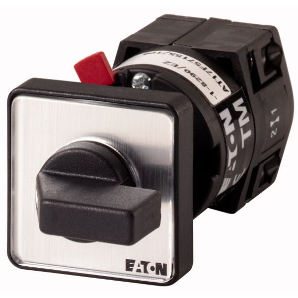 ON-OFF button, TM, 10 A, center mounting, 1 contact unit(s), Contacts: 2, 90 °, momentary, With 0 (Off) position, With spring-return from start to 1, image 1