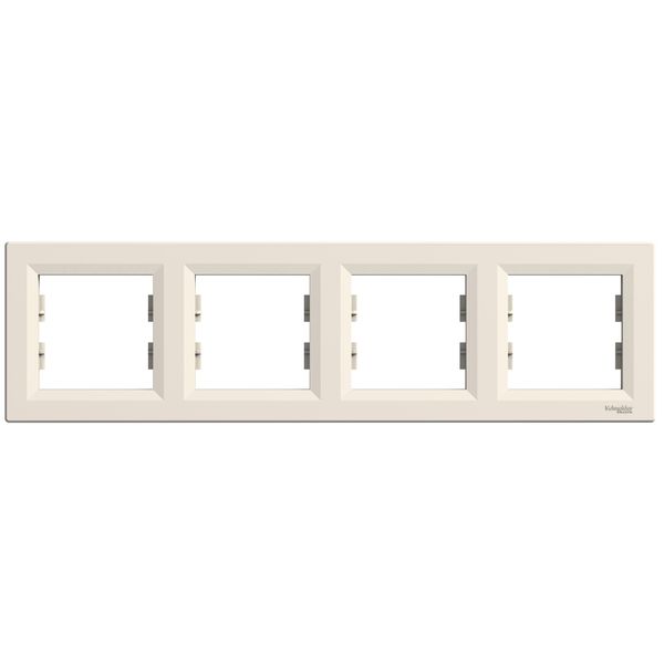 Asfora - horizontal 4-gang frame - cream image 3