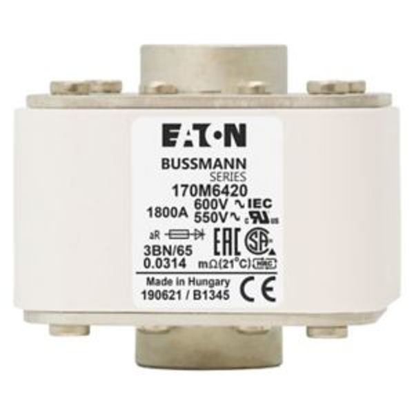 Fuse-link, high speed, 1100 A, AC 1250 V, 2 x size 3, 74 x 177 x 95 mm, aR, IEC, single indicator image 11