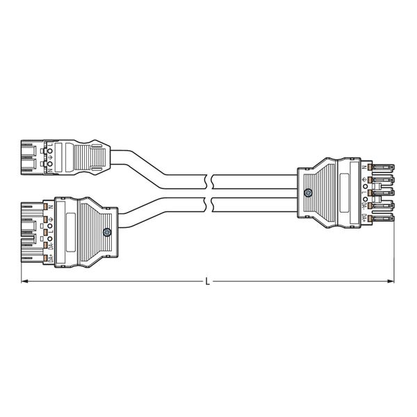 pre-assembled Y-cable Eca 2 x plug/socket black/blue image 4