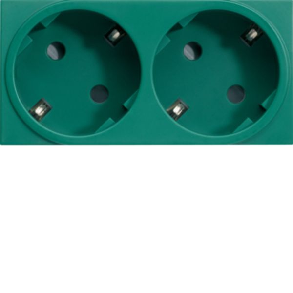Systo Double socket Schuko Green image 1