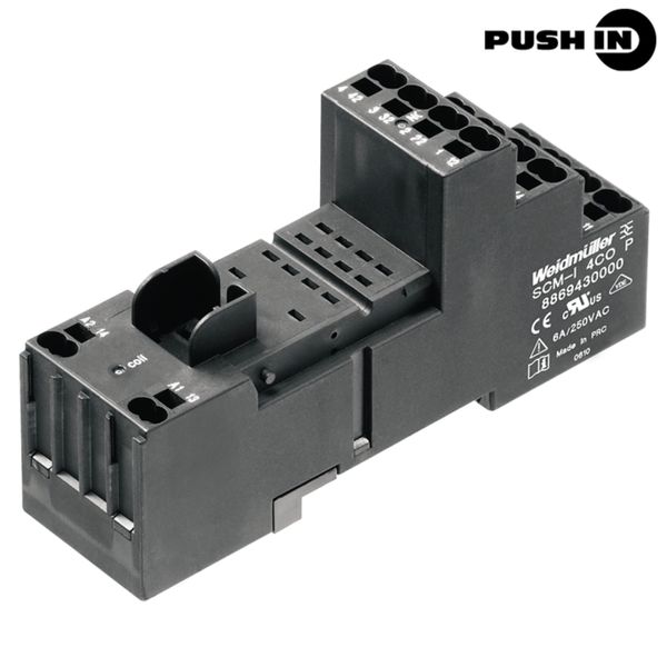 Relay socket, IP20, 2 CO contact , 12 A, PUSH IN image 1