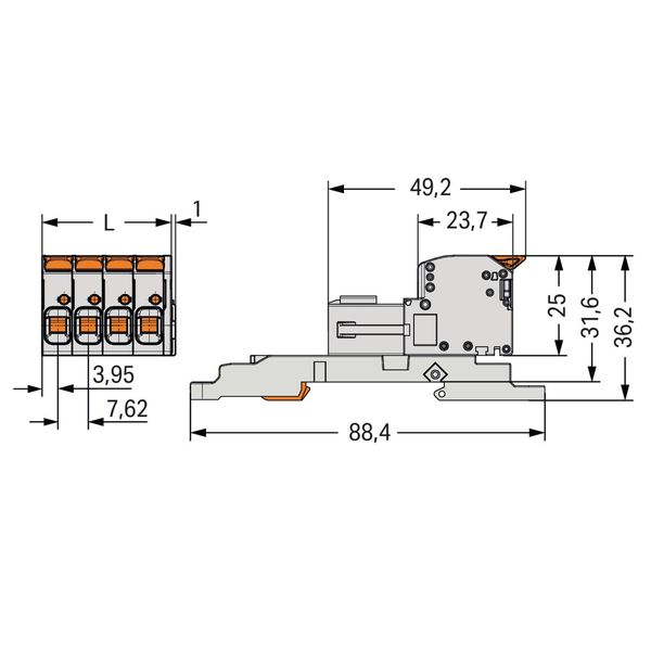 831-1204/306-000 1-conductor male connector; lever; Push-in CAGE CLAMP® image 1