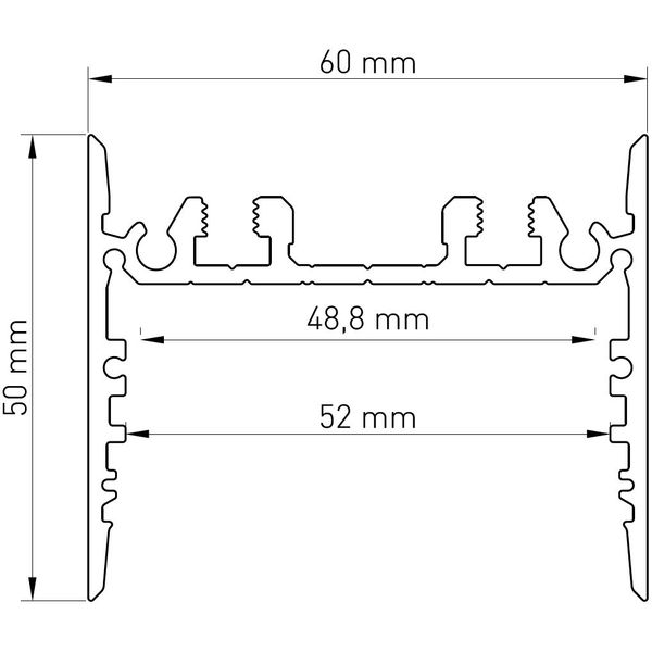 Aluminium profile SLR, L-2000mm W-60mm H-50mm image 4