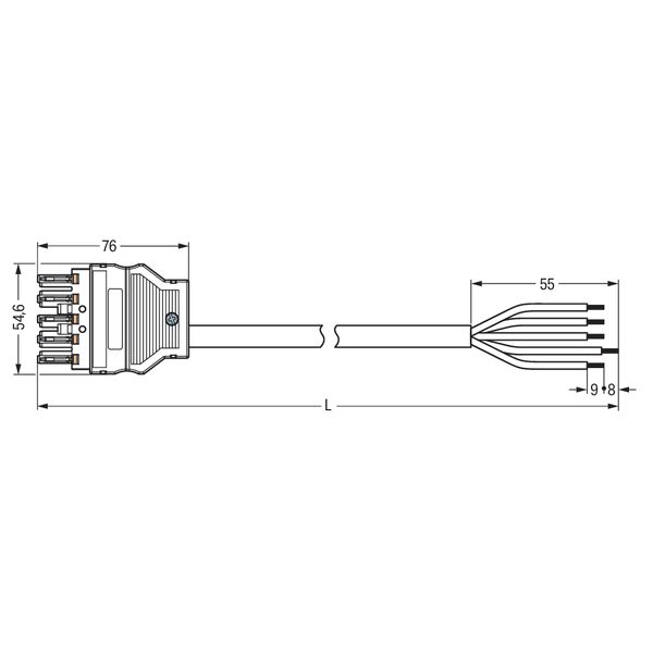 pre-assembled connecting cable Eca Socket/open-ended dark gray image 10