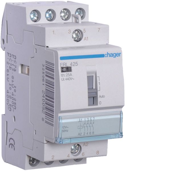 Override Contactor 25A, 4NO, 12V image 1