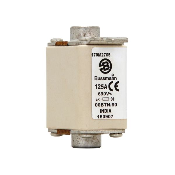 Fuse-link, high speed, 125 A, AC 690 V, size 00, 30 x 62 x 64 mm, aR, IEC, single indicator image 14