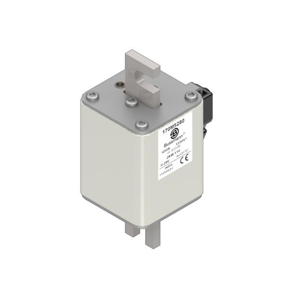 Fuse-link, high speed, 450 A, AC 1250 V, size 2, 61 x 77 x 138 mm, aR, IEC, single indicator image 15