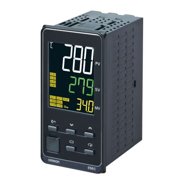 Temp. controller, PRO, 1/8 DIN (96x48 mm), 1x0/4-20 mA curr. OUT, 4 AU E5EC1232F image 3