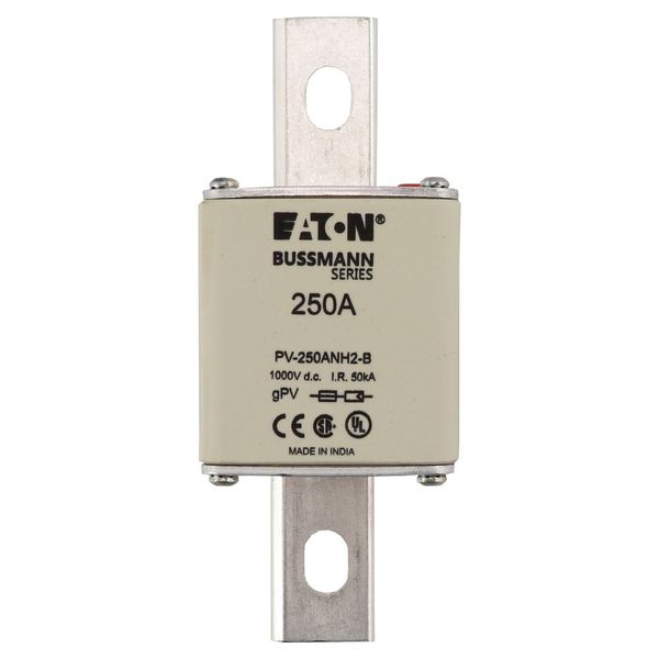 Fuse-link, high speed, 250 A, DC 1000 V, NH2, gPV, UL PV, UL, IEC, dual indicator, bolted tag image 8