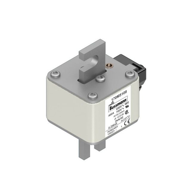 Fuse-link, high speed, 400 A, AC 690 V, size 2, 59 x 77 x 108 mm, aR, IEC, single indicator image 7