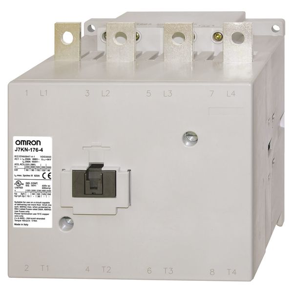 Contactor, 4-pole, 250 A AC1 (up to 690 VAC), 24 VAC/DC image 1