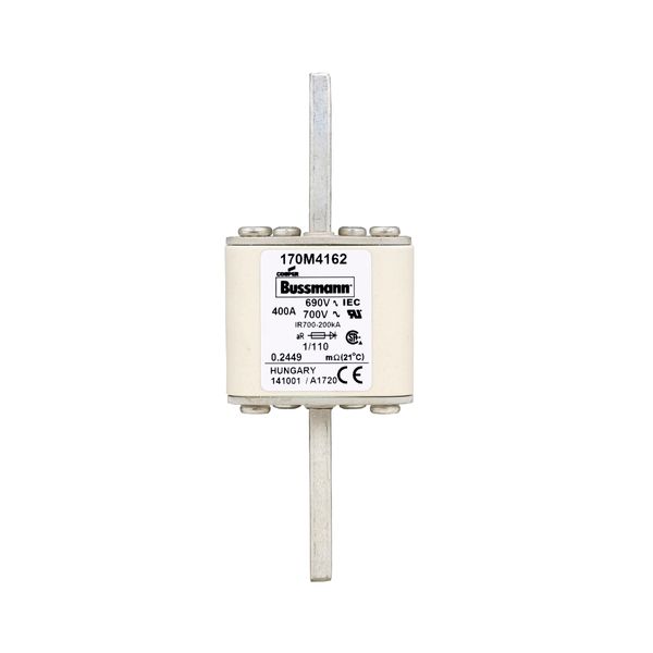 Fuse-link, high speed, 400 A, AC 690 V, DIN 1, 53 x 66 x 138 mm, aR, DIN, IEC, single indicator image 5