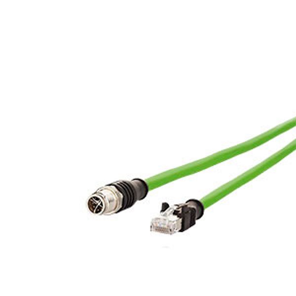 M12 Industrial Ethernet cable, X-coded, 15.0 m, M12 plug straight - RJ image 3