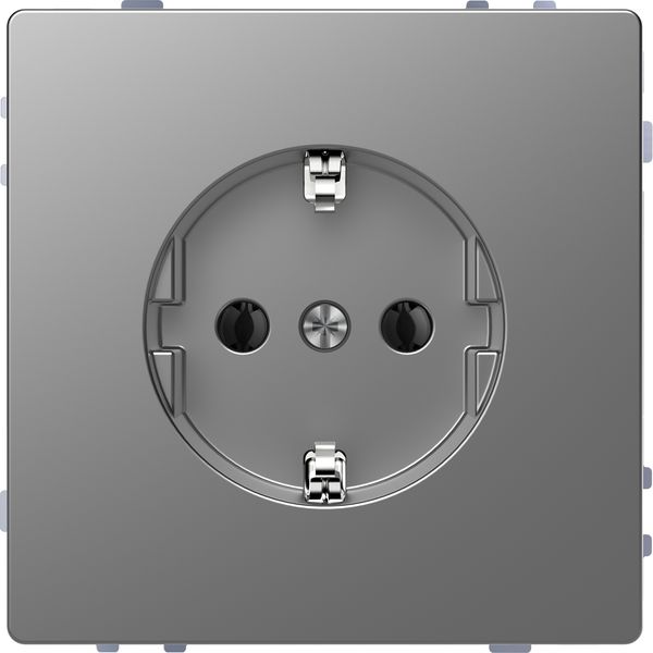 SCHUKO socket-outlet, screwless terminals, stainless steel, System Design image 3