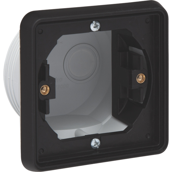 Splashproof single flush-mounting box for one function, black image 2