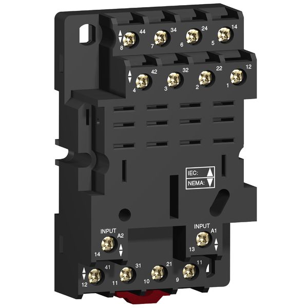 Harmony, Socket, for RPM4 power relays, 16 A screw clamp terminals, mixed contact image 1