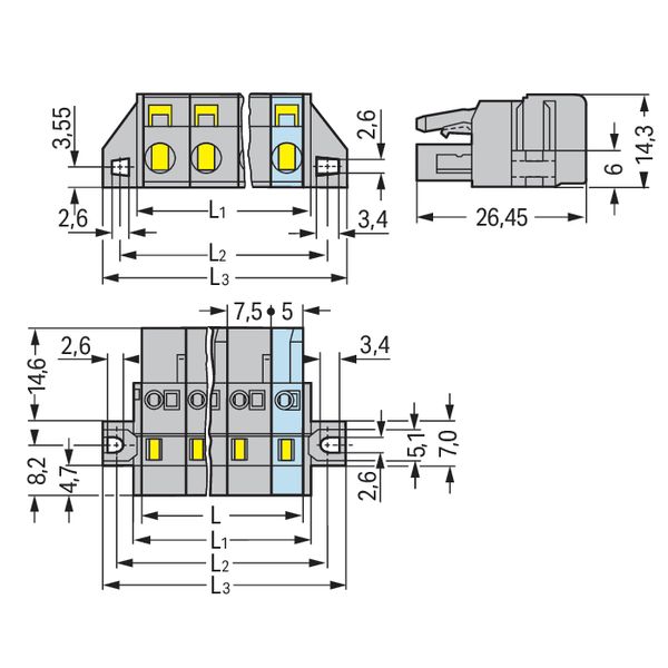 1-conductor female connector CAGE CLAMP® 2.5 mm² gray image 5