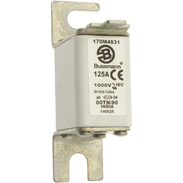 Fuse-link, high speed, 125 A, AC 1000 V, size 00, 30 x 47 x 98 mm, aR, DIN, IEC, type T indicator image 4