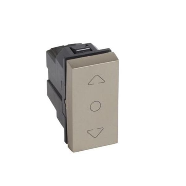 Curtain switch Arteor with centre off - 1 module - champagne image 1