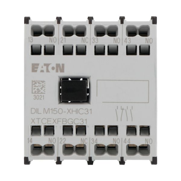 Auxiliary contact module, 4 pole, Ith= 16 A, 3 N/O, 1 NC, Front fixing, Spring-loaded terminals, DILMC40 - DILMC150 image 12