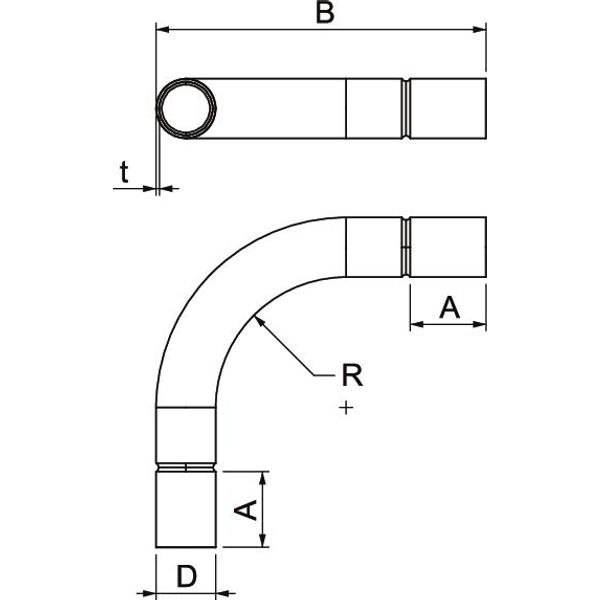 SBN16 FT Conduit plug-in bend without thread ¨16mm image 2