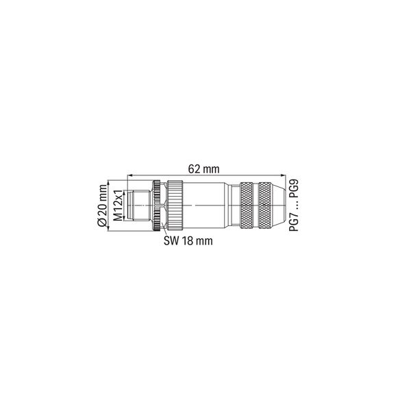 Accessories M12 plug, axial 5-pole image 5