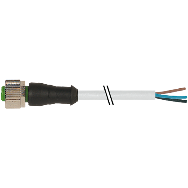 M12 female 0° B-cod. with cable PVC 5x0.34 gy UL/CSA 10m image 1