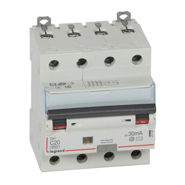 RCBO - DX³ 6000 -10 kA -4P-400 V~ -20 A -30 mA -AC type image 1