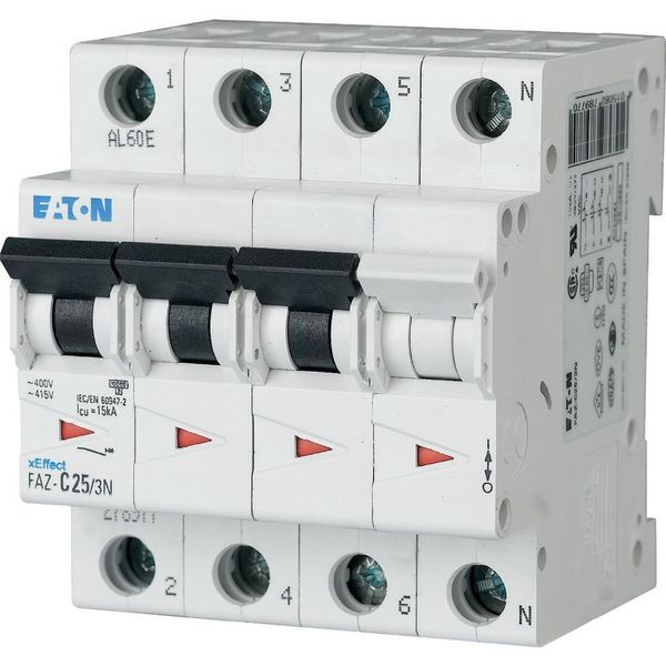 Miniature circuit breaker (MCB), 50 A, 3p+N, characteristic: D image 6