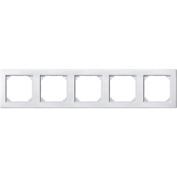 M-SMART frame, 5-gang, polar white image 2