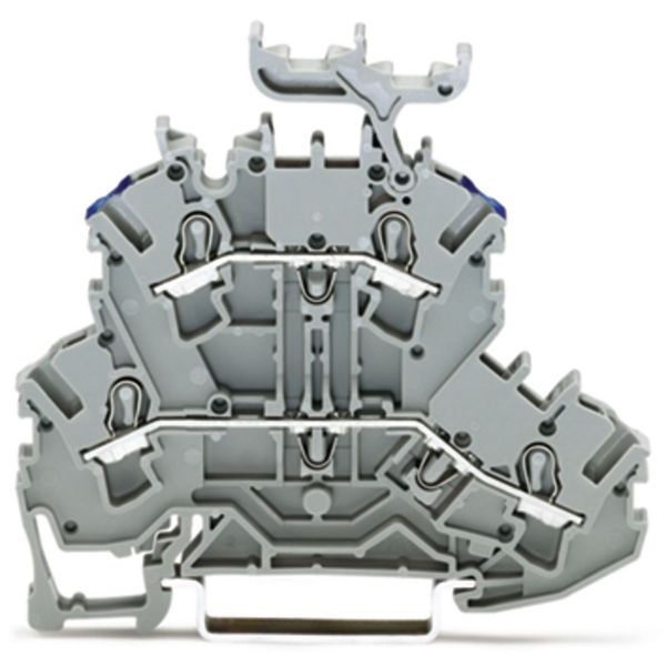 Double-deck terminal block Through/through terminal block L/N gray image 1