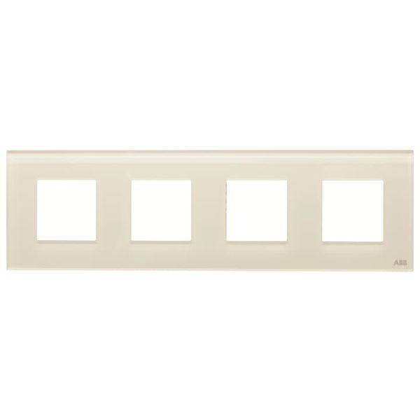 N2274 CB Frame 4-gang / 2+2+2+2-modules - Noble - White Glass image 1