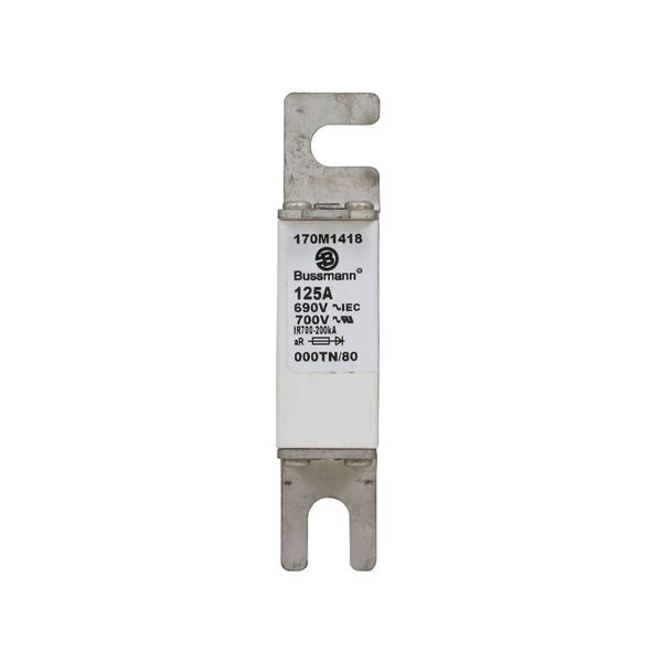 Fuse-link, high speed, 125 A, AC 690 V, DIN 000, aR, DIN, IEC, single indicator, live gripping lugs image 17