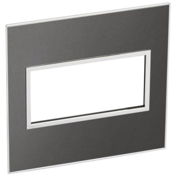 American and South African standard plate Arteor square version 4 modules for 4'' x 4'' box - brushed metal black image 1