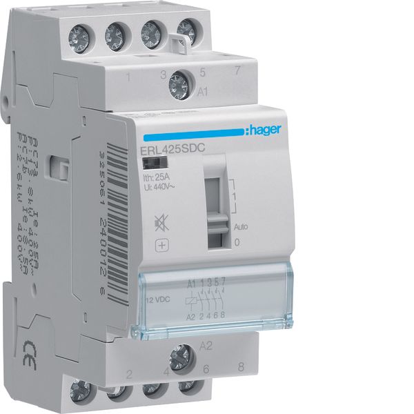 Humfree Override Contactor 25A 4NO 12VDC image 1