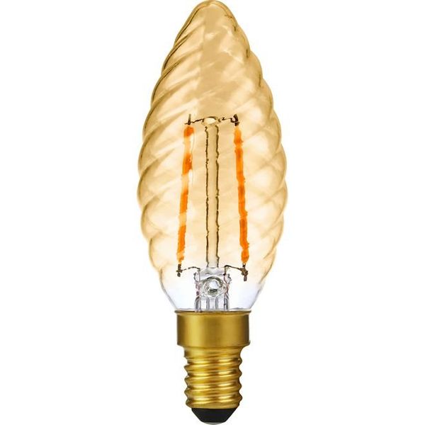 LED E14 Fila Twisted Candle C35x100 230V 140Lm 2W 920 AC Gold Dim image 1