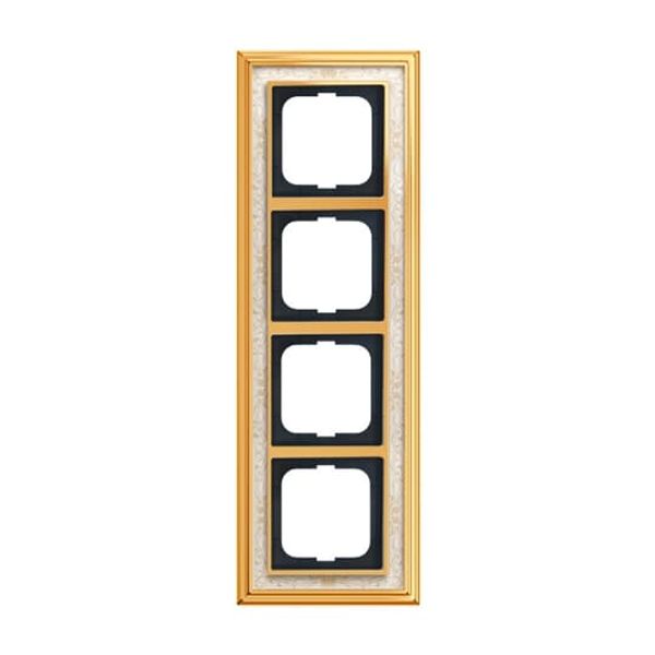 1725-836 Cover Frame Busch-dynasty® polished brass decor ivory white image 3