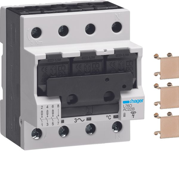 Switch-disconnector-fuse D02 E18 63A 3pole+N DIN rail with back-up fus image 1