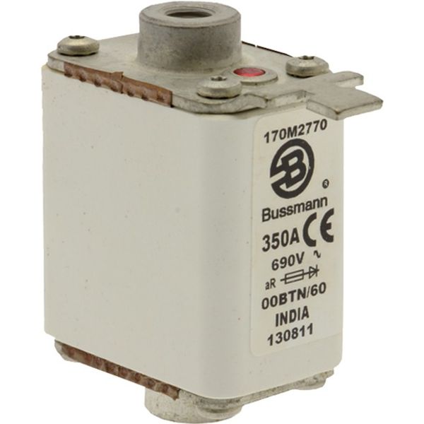 Fuse-link, high speed, 350 A, AC 690 V, size 00, 30 x 62 x 64 mm, aR, IEC, single indicator image 4