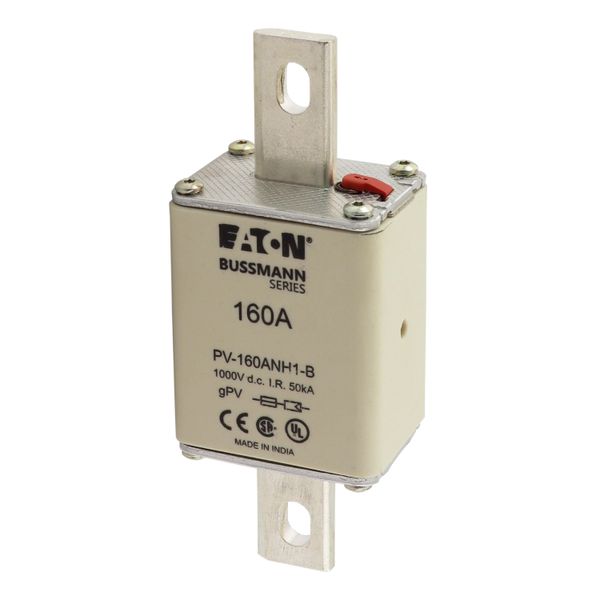 Fuse-link, high speed, 160 A, DC 1000 V, NH1, gPV, UL PV, UL, IEC, dual indicator, bolted tags image 24