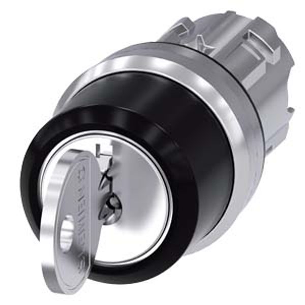 RONIS key-operated switch, 22 mm, round, metal, shiny, special lock, with 3SU1050-4BL21-0AA0-Z Y01 image 2