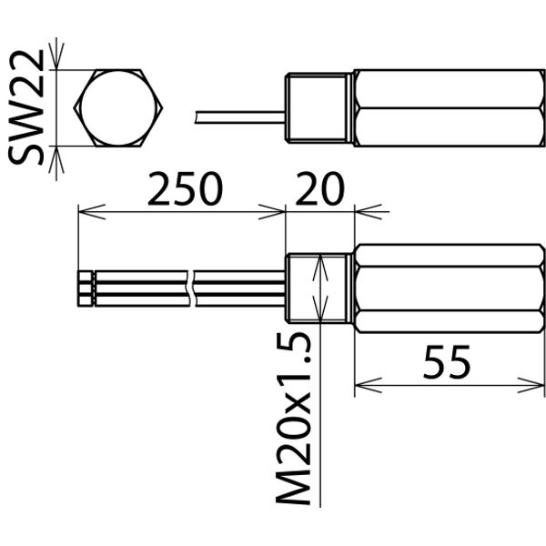 Surge arrester DEHNpipe Ex (d) with M20x1.5 male thread image 2