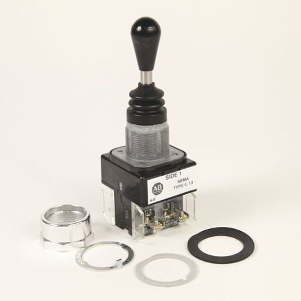 Allen-Bradley, 800T-T2F1DDXX, 30.5mm Type 4/13 Toggle Switch, Two Way Toggle, Left&Right-Maint., 1 NO, 1 NO image 1