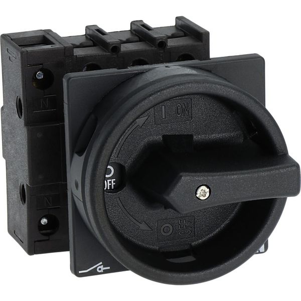 Main switch, P1, 25 A, flush mounting, 3 pole + N, STOP function, With black rotary handle and locking ring, Lockable in the 0 (Off) position image 38