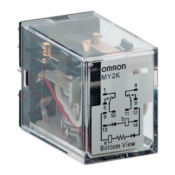 Latching relay, plug-in, 14-pin, DPDT, 3 A, image 2
